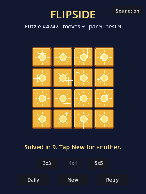 Solved: every tile is day.